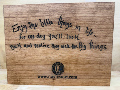 Custom Laser Engraved Back of Plaque