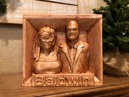 Custom Small Carved wood Wedding Plaque